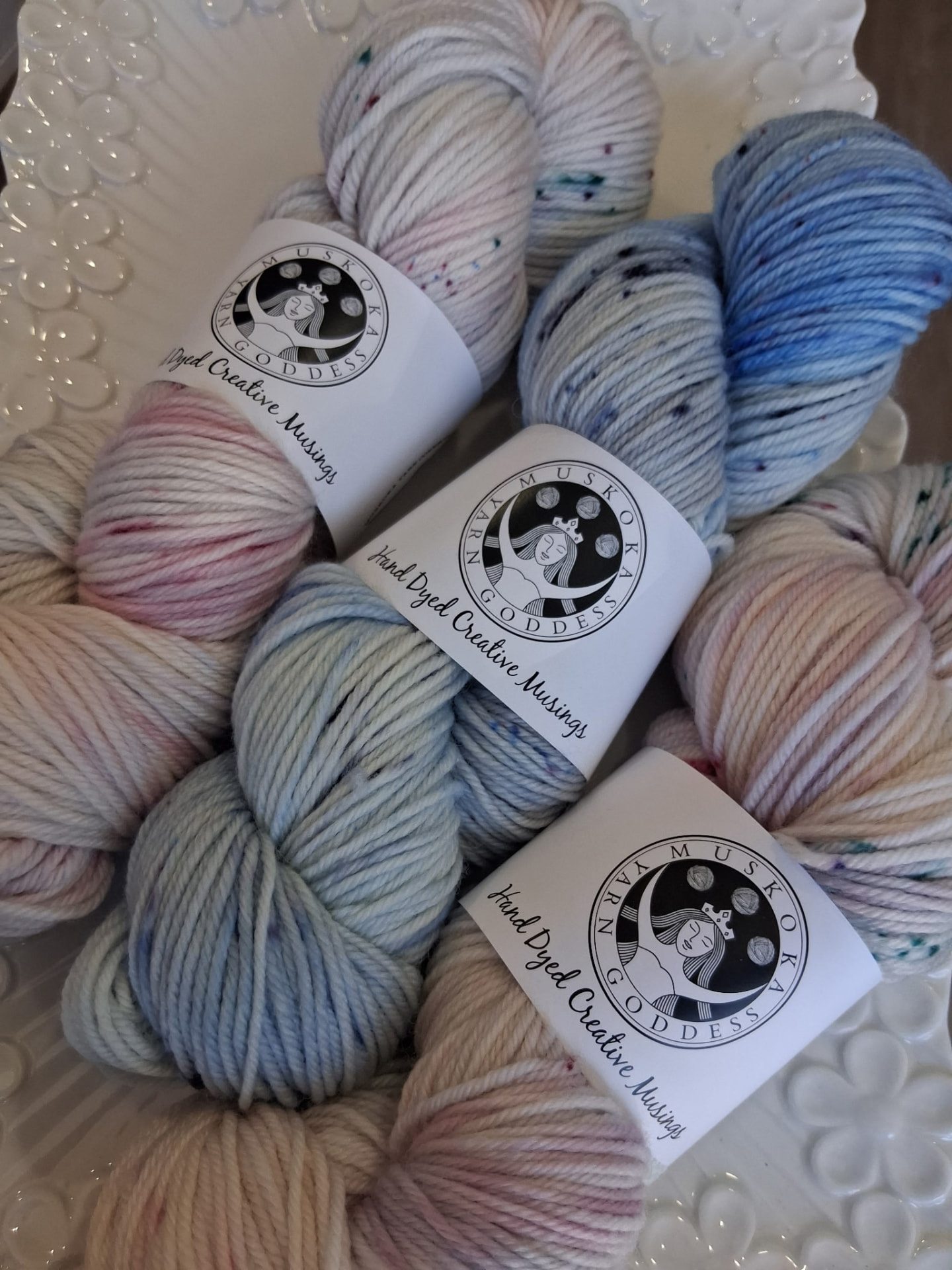 Hand-dyed sock yarn by Michele of Muskoka Yarn Connection
